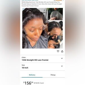 HUMAN HAIR 13x6 Swiss HD Lace Frontal Only Pre-Plucked Natural Hairline Straight